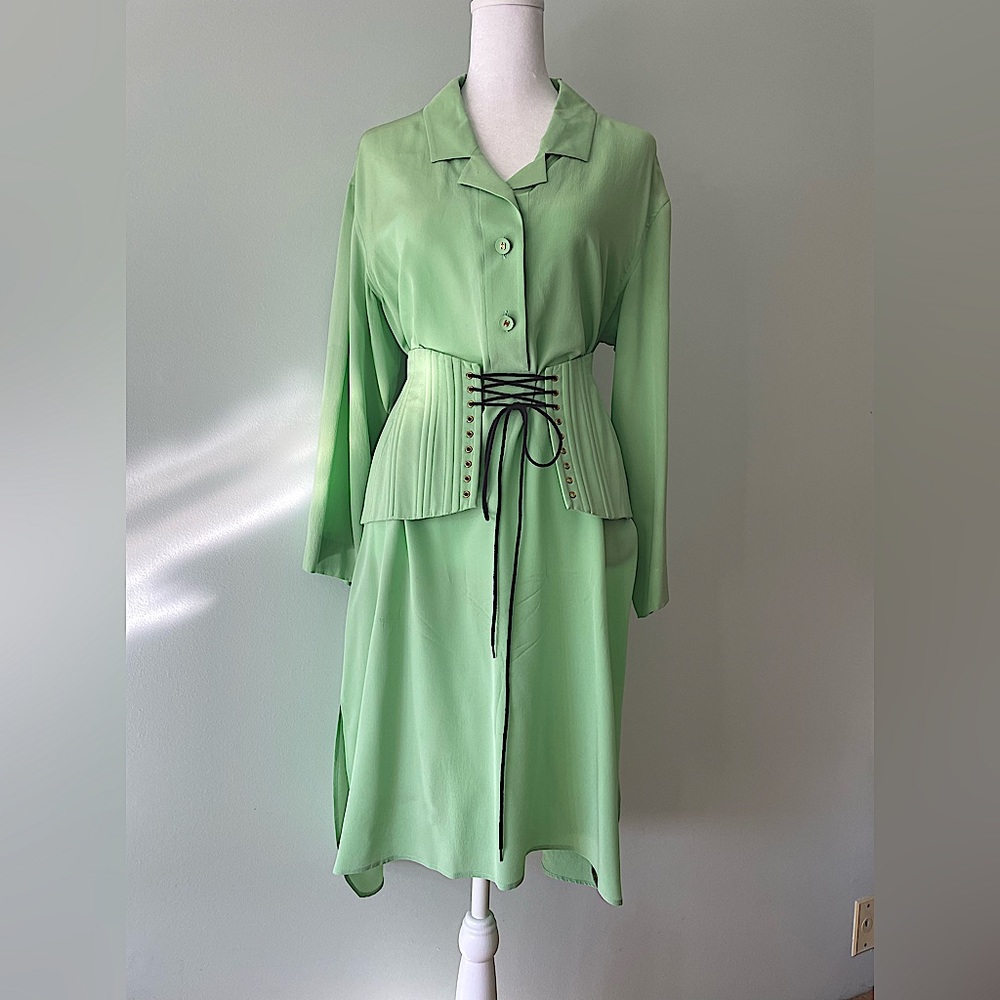 Authentic Vintage Green Chanel silk dress